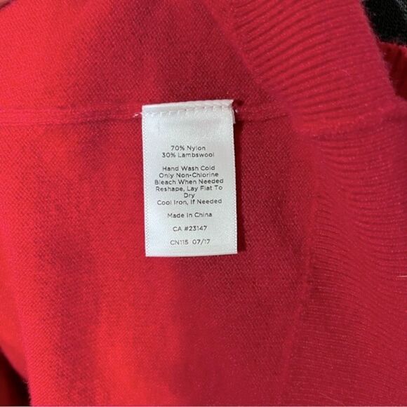 Talbots lambs wool blend red pullover sweater bell cuffs long sleeve soft cozy - Picture 6 of 6